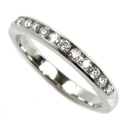 TIFFANY&Co. ティファニー Pt950プラチナ ハーフサークル チャネルセッティング ダイヤ リング・指輪 ダイヤモンド 7.5号 3.6g レディース【中古】【美品】