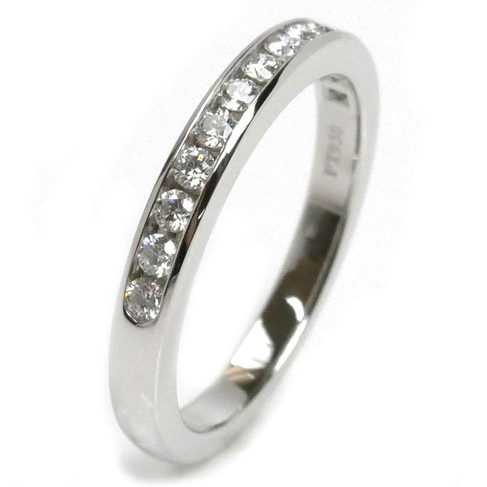 TIFFANY&Co. ティファニー Pt950プラチナ ハーフサークル チャネルセッティング ダイヤ リング・指輪 ダイヤモンド 7.5号 3.6g レディース【中古】【美品】