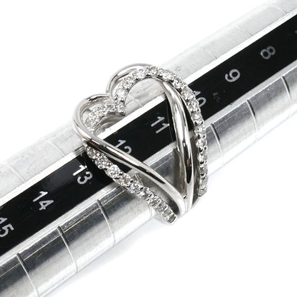 K18WG ホワイトゴールド ハート ダイヤ リング・指輪 ダイヤモンド0.50ct 11号 5.8g レディース【中古】【美品】