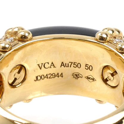 Van Cleef & Arpels ヴァンクリーフ＆アーペル K18YG イエローゴールド ペルレ クルール リング・指輪 VCARP7SH50 ダイヤモンド オニキス 10号 50 10.7g レディース【中古】【美品】