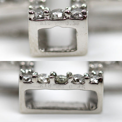 K18WG ホワイトゴールド クロス ダイヤ ネックレス ダイヤモンド0.46ct/0.38ct/0.16ct 4.7g 42cm レディース【中古】