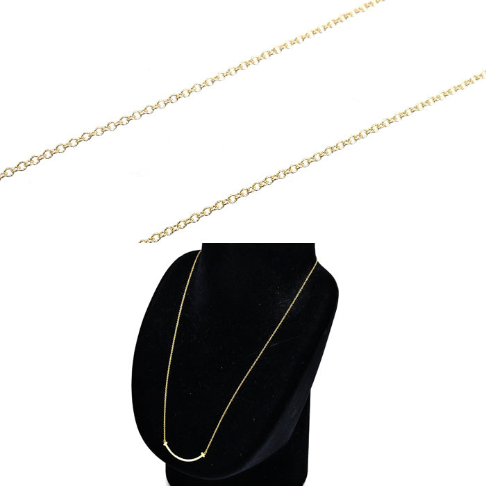 TIFFANY&Co. ティファニー K18YG イエローゴールド Tスマイル スモール ネックレス 60011679 2.9g 46cm レディース【中古】【美品】
