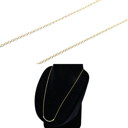 TIFFANY&Co. ティファニー K18YG イエローゴールド Tスマイル スモール ネックレス 60011679 2.9g 46cm レディース【中古】【美品】