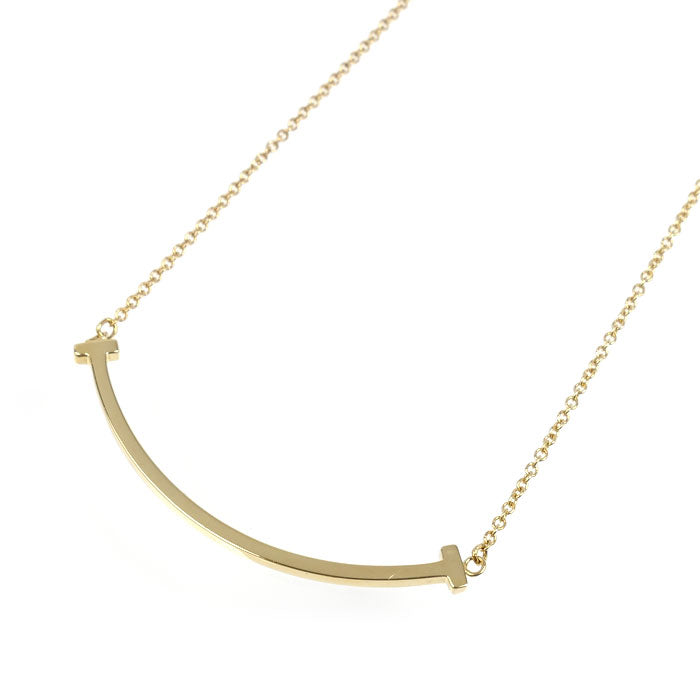 TIFFANY&Co. ティファニー K18YG イエローゴールド Tスマイル スモール ネックレス 60011679 3.0g 46cm レディース【中古】