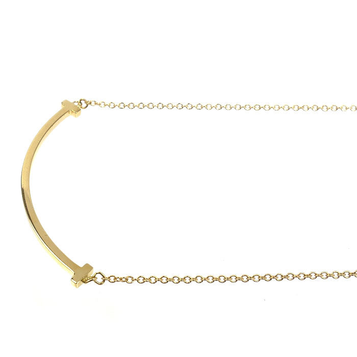 TIFFANY&Co. ティファニー K18YG イエローゴールド Tスマイル スモール ネックレス 60011679 3.0g 46cm レディース【中古】