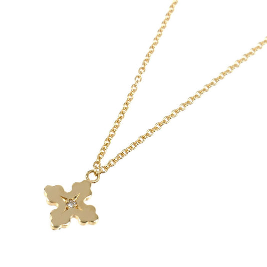 STAR JEWELRY スタージュエリー K18YG イエローゴールド クロス ダイヤ ネックレス ダイヤモンド0.06ct 1.6g 38cm レディース【中古】
