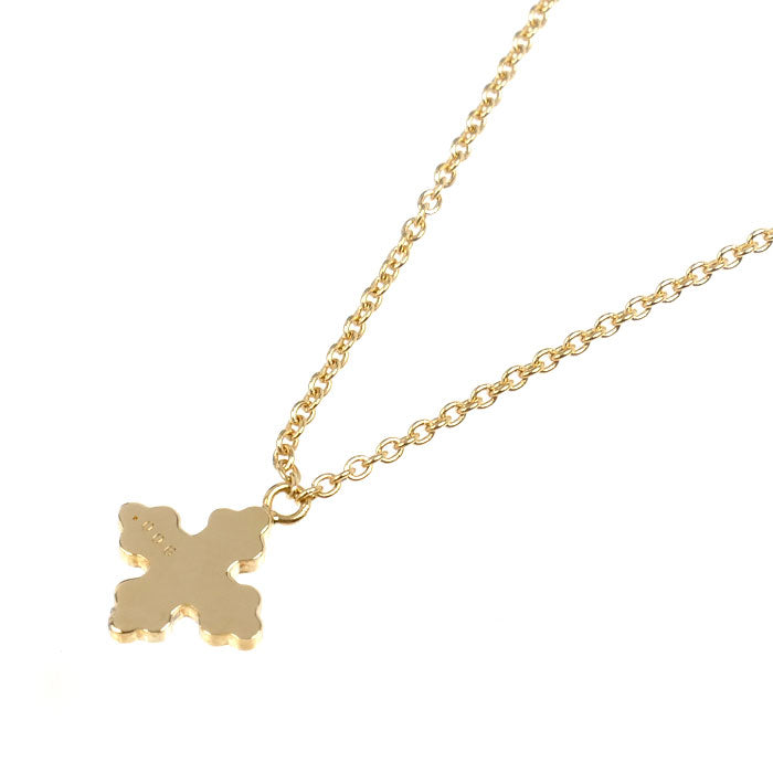 STAR JEWELRY スタージュエリー K18YG イエローゴールド クロス ダイヤ ネックレス ダイヤモンド0.06ct 1.6g 38cm レディース【中古】