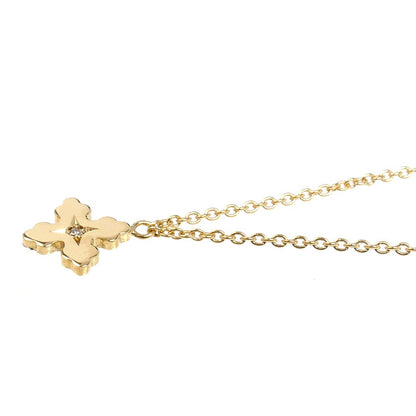 STAR JEWELRY スタージュエリー K18YG イエローゴールド クロス ダイヤ ネックレス ダイヤモンド0.06ct 1.6g 38cm レディース【中古】