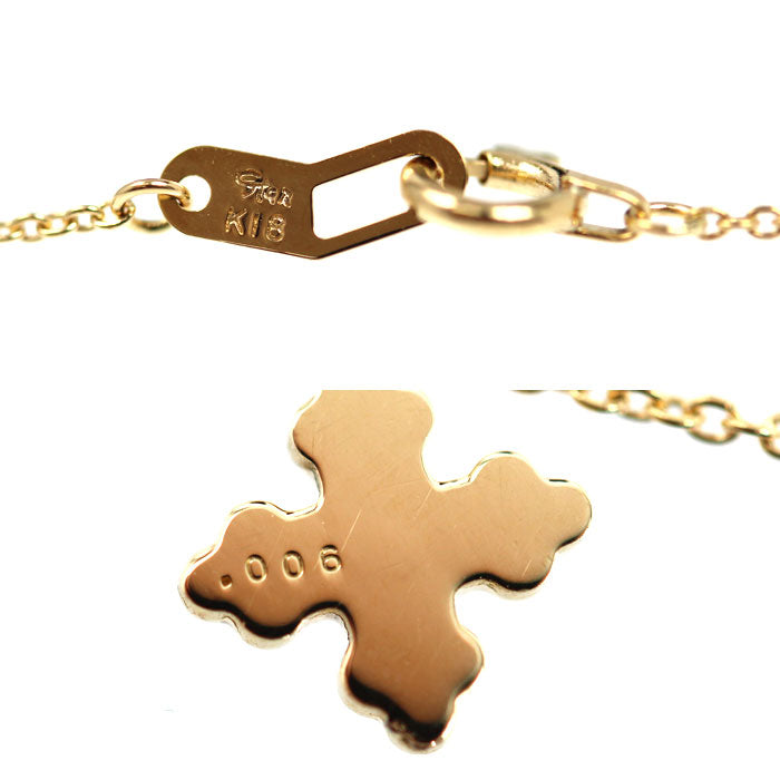 STAR JEWELRY スタージュエリー K18YG イエローゴールド クロス ダイヤ ネックレス ダイヤモンド0.06ct 1.6g 38cm レディース【中古】