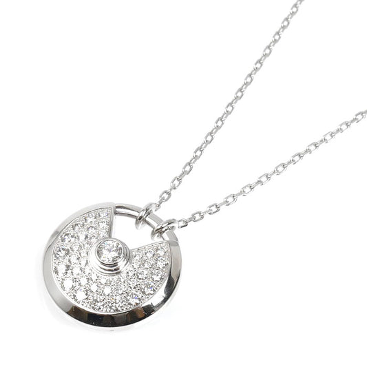 CARTIER カルティエ K18WG ホワイトゴールド アミュレット ネックレス ダイヤモンド 11.8g 60cm レディース【中古】