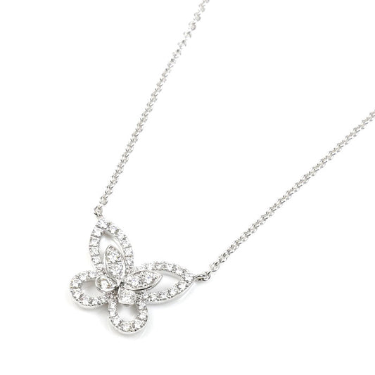 GRAFF グラフ K18WG ホワイトゴールド バタフライシルエット ネックレス RGP695 ダイヤモンド 5.1g ～46.5cm レディース【中古】【美品】