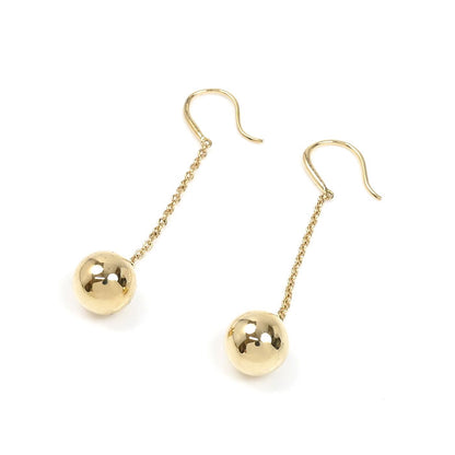 TIFFANY&Co. ティファニー K18YG イエローゴールド ハードウェアボール ピアス 4.8g レディース【中古】【美品】