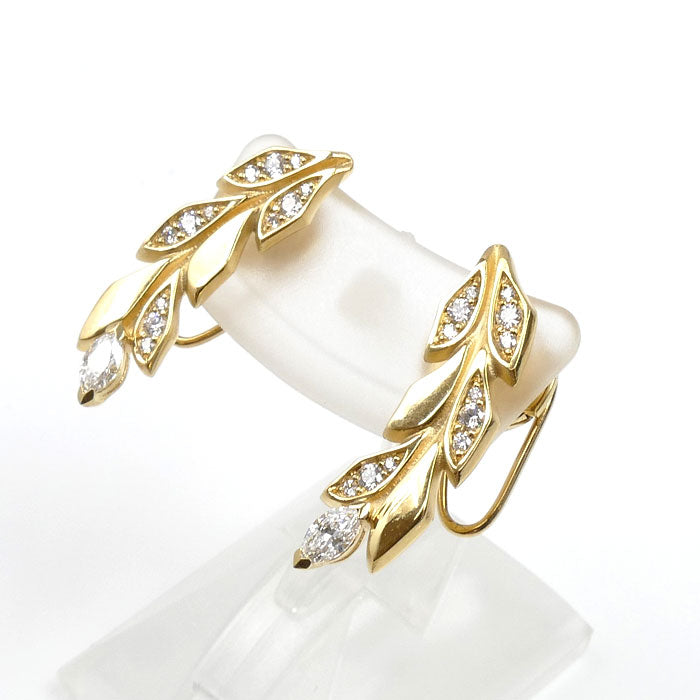 TIFFANY&Co. ティファニー ビクトリア ヴァイン ピアス ダイヤモンド0.165ct/0.165ct 5.6g レディース【中古】【美品】
