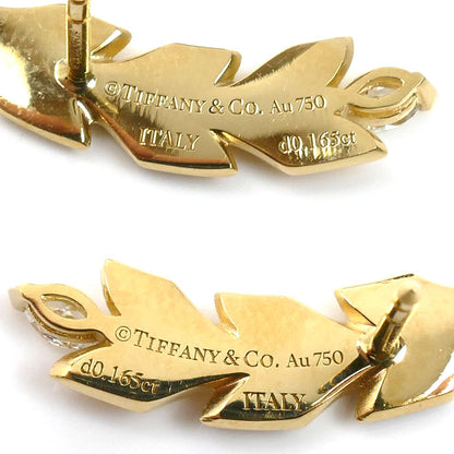 TIFFANY&Co. ティファニー ビクトリア ヴァイン ピアス ダイヤモンド0.165ct/0.165ct 5.6g レディース【中古】【美品】
