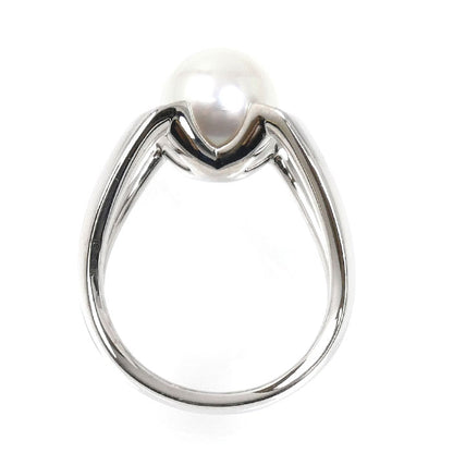 MIKIMOTO ミキモト K18WG ホワイトゴールド Mコレクション リング・指輪 PYR-1809U アコヤパール約8.6mm ダイヤモンド 10号 6.3g レディース【中古】【美品】