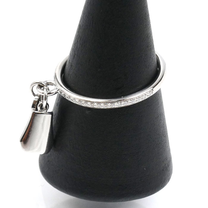 HERMES エルメス K18WG ホワイトゴールド ケリー クロシェット PM リング・指輪 H221616B 00052 ダイヤモンド 12号 52 3.3g レディース【中古】【美品】