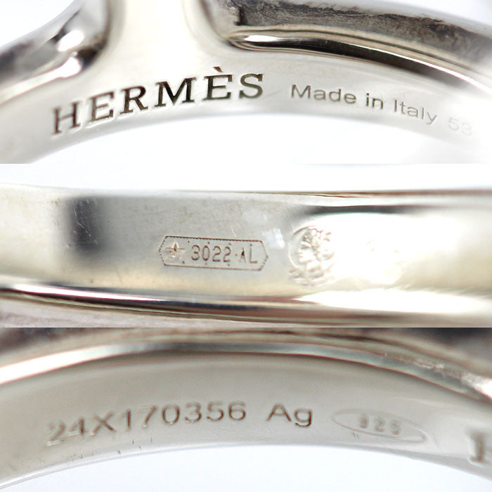 HERMES エルメス シルバー925 シェーヌダンクル パンク リング・指輪 13号 53 7.9g レディース【中古】