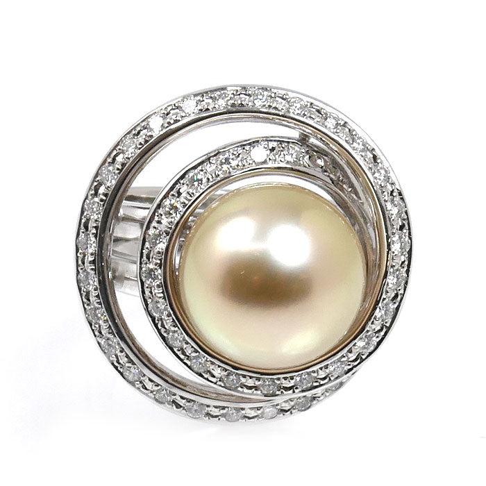 TASAKI タサキ Pt900プラチナ リング・指輪 南洋パール約12.0mm ダイヤモンド0.60ct 10号 17.9g レディース【中古】【美品】