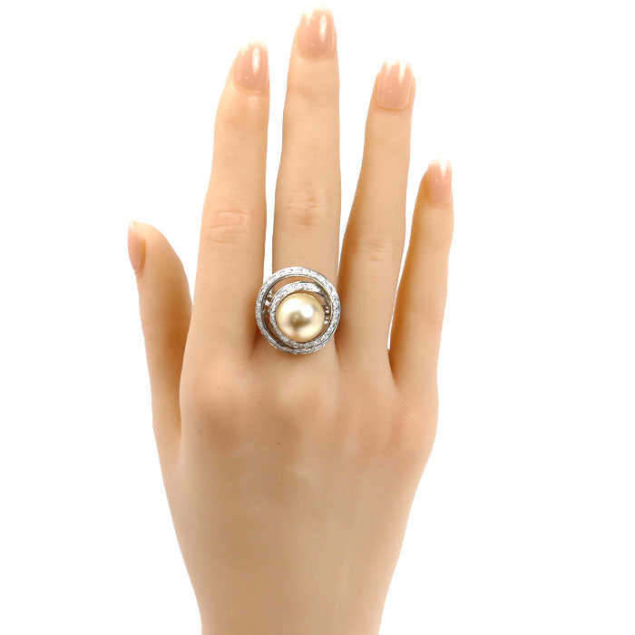 TASAKI タサキ Pt900プラチナ リング・指輪 南洋パール約12.0mm ダイヤモンド0.60ct 10号 17.9g レディース【中古】【美品】