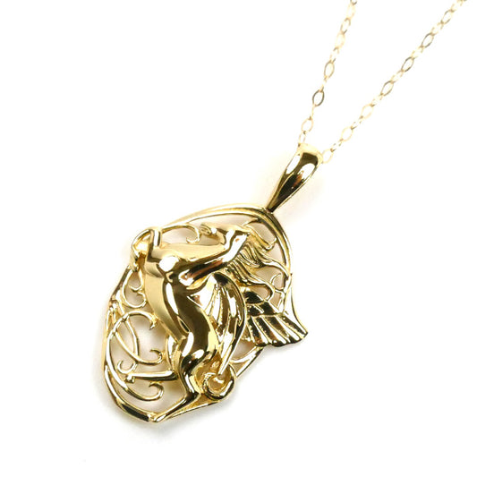 K18YG イエローゴールド ペガサス ペンダントネックレス 3.1g 45cm レディース【中古】