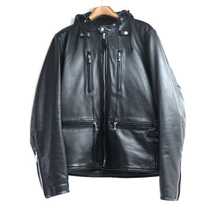 KADOYA カドヤ シングル ライダース パーカー ジャケット ライダースジャケット ブラック 
LL メンズ【中古】【美品】