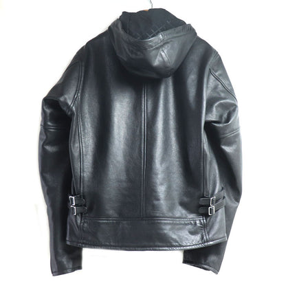 KADOYA カドヤ シングル ライダース パーカー ジャケット ライダースジャケット ブラック 
LL メンズ【中古】【美品】