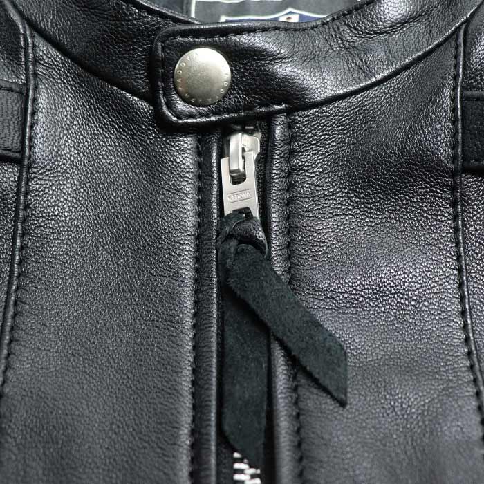 KADOYA カドヤ シングル ライダース パーカー ジャケット ライダースジャケット ブラック 
LL メンズ【中古】【美品】