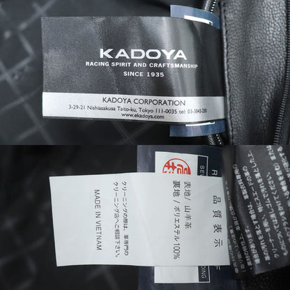 KADOYA カドヤ シングル ライダース パーカー ジャケット ライダースジャケット ブラック 
LL メンズ【中古】【美品】
