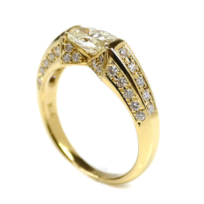 K18YG イエローゴールド リング・指輪 ダイヤモンド0.776ct/0.40ct 12号 4.3g レディース【中古】