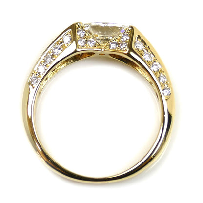 K18YG イエローゴールド リング・指輪 ダイヤモンド0.776ct/0.40ct 12号 4.3g レディース【中古】