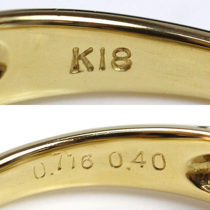 K18YG イエローゴールド リング・指輪 ダイヤモンド0.776ct/0.40ct 12号 4.3g レディース【中古】