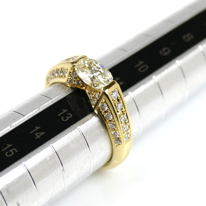 K18YG イエローゴールド リング・指輪 ダイヤモンド0.776ct/0.40ct 12号 4.3g レディース【中古】