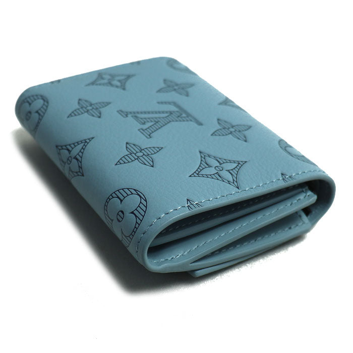 LOUIS VUITTON ルイ・ヴィトン ヴィクター 三つ折り財布 モノグラムシャドウ ブルー M14793 IC レディース【中古】【美品】