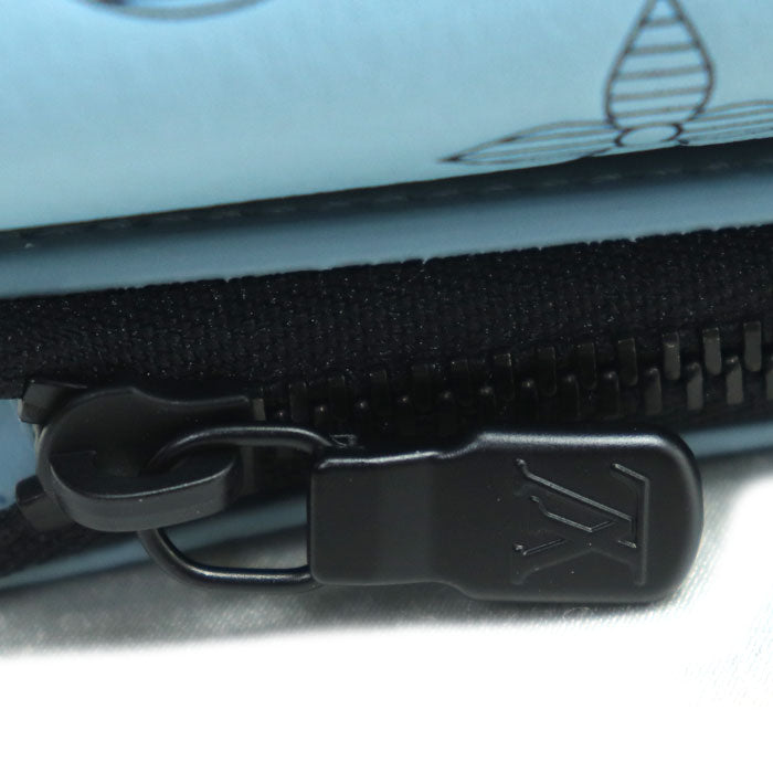 LOUIS VUITTON ルイ・ヴィトン ヴィクター 三つ折り財布 モノグラムシャドウ ブルー M14793 IC レディース【中古】【美品】