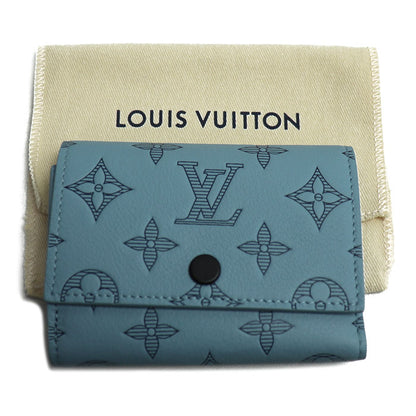 LOUIS VUITTON ルイ・ヴィトン ヴィクター 三つ折り財布 モノグラムシャドウ ブルー M14793 IC レディース【中古】【美品】
