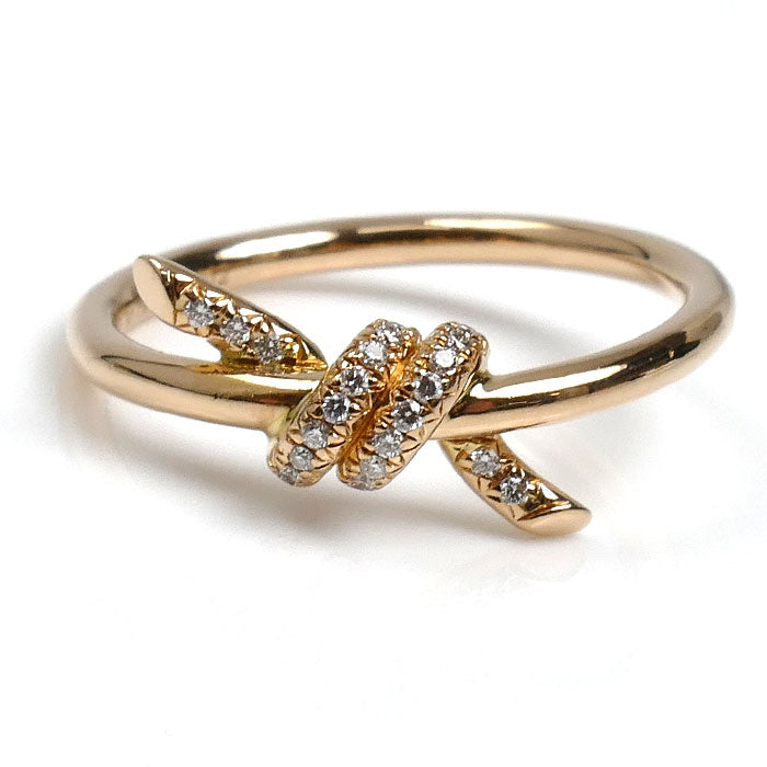 TIFFANY&Co. ティファニー K18PG ピンクゴールド ノット リング・指輪 ダイヤモンド 12号 2.9g レディース【中古】【美品】