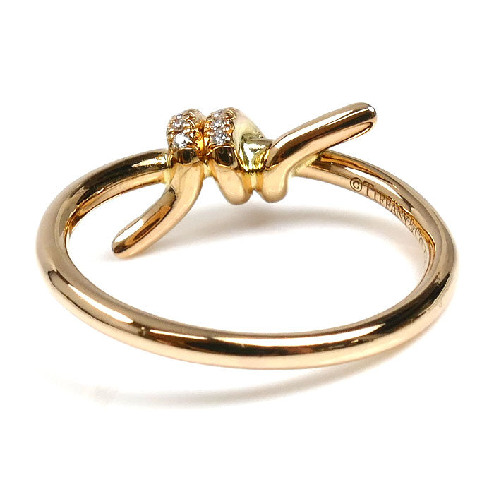 TIFFANY&Co. ティファニー K18PG ピンクゴールド ノット リング・指輪 ダイヤモンド 12号 2.9g レディース【中古】【美品】