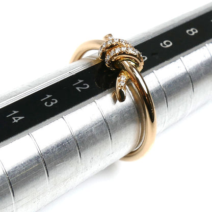 TIFFANY&Co. ティファニー K18PG ピンクゴールド ノット リング・指輪 ダイヤモンド 12号 2.9g レディース【中古】【美品】