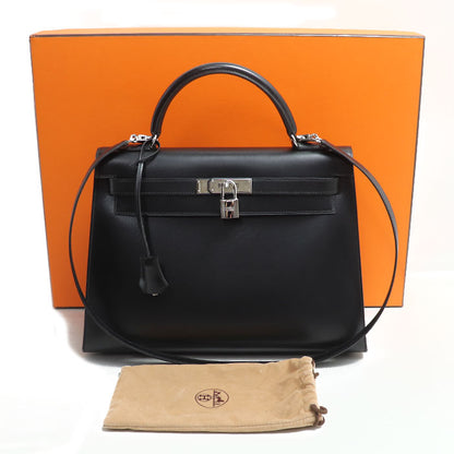 HERMES エルメス ケリー３２ 2Wayショルダーバッグ ブラック 外縫い □D刻印 ボックスカーフ レディース【中古】