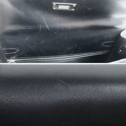 HERMES エルメス ケリー３２ 2Wayショルダーバッグ ブラック 外縫い □D刻印 ボックスカーフ レディース【中古】