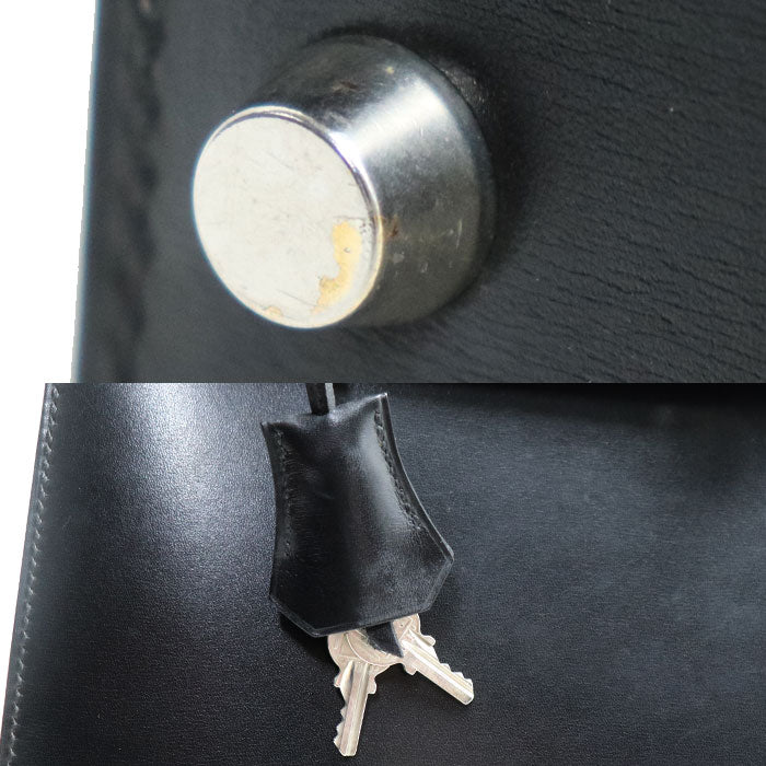 HERMES エルメス ケリー３２ 2Wayショルダーバッグ ブラック 外縫い □D刻印 ボックスカーフ レディース【中古】