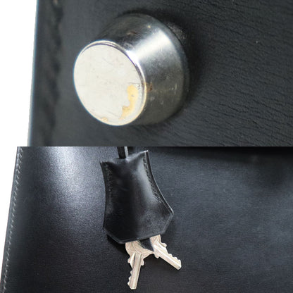HERMES エルメス ケリー３２ 2Wayショルダーバッグ ブラック 外縫い □D刻印 ボックスカーフ レディース【中古】
