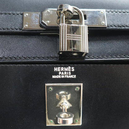 HERMES エルメス ケリー３２ 2Wayショルダーバッグ ブラック 外縫い □D刻印 ボックスカーフ レディース【中古】