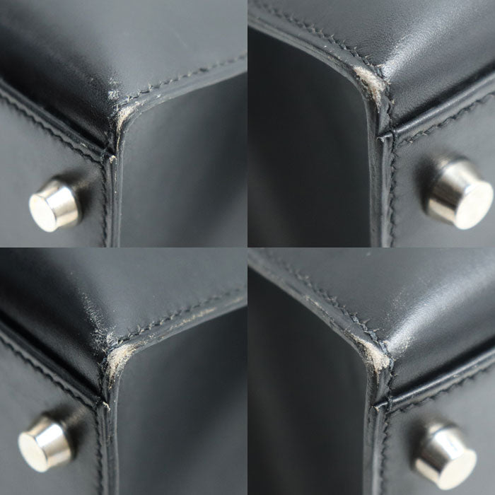 HERMES エルメス ケリー３２ 2Wayショルダーバッグ ブラック 外縫い □D刻印 ボックスカーフ レディース【中古】