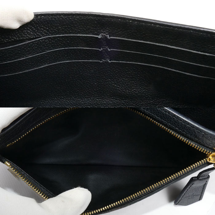 LOUIS VUITTON ルイ・ヴィトン ポルトフォイユ ポンヌフ 長財布 モノグラム アンプラント ブラック M61833 CA2146 レディース【中古】