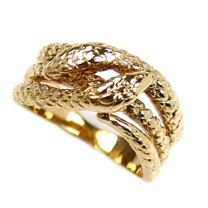 K18YG イエローゴールド スネーク ヘビ リング・指輪 12号 7.2g ユニセックス【中古】