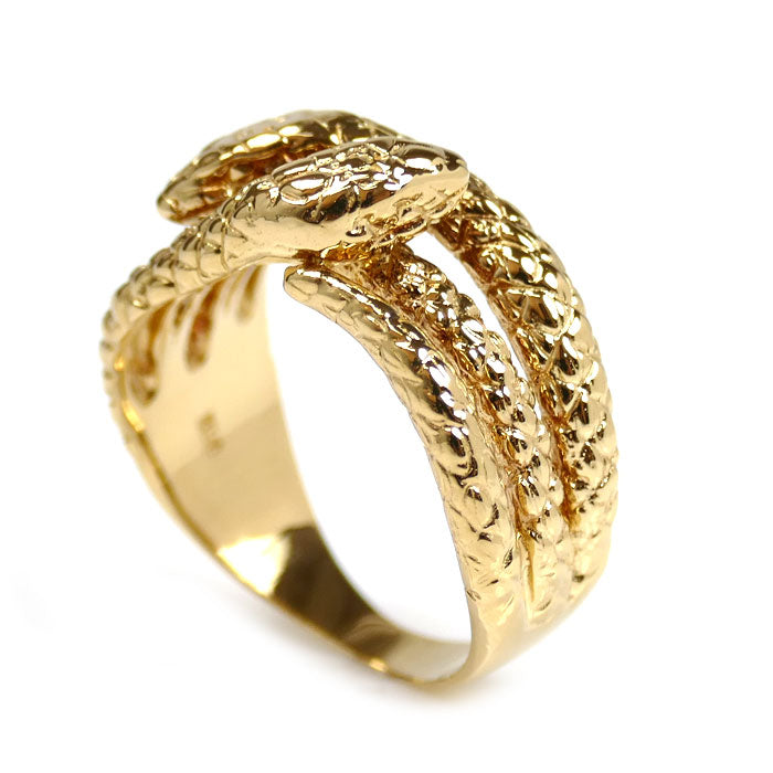 K18YG イエローゴールド スネーク ヘビ リング・指輪 12号 7.2g ユニセックス【中古】