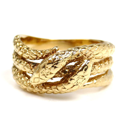K18YG イエローゴールド スネーク ヘビ リング・指輪 12号 7.2g ユニセックス【中古】