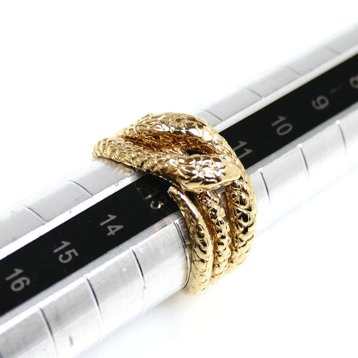 K18YG イエローゴールド スネーク ヘビ リング・指輪 12号 7.2g ユニセックス【中古】