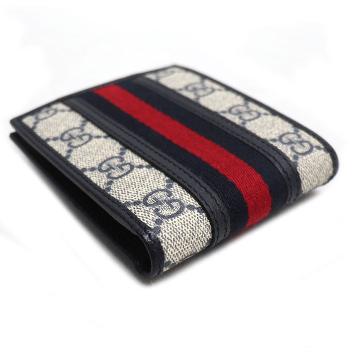GUCCI グッチ オフィディア GG コインウォレット 二つ折り財布 ネイビー 597609 96IWN 4076 メンズ【未使用】【買取品】
